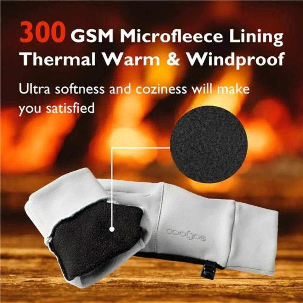 Unisex Touchscreen Winter Gloves Windproof Thermal Warm Gloves, Gray